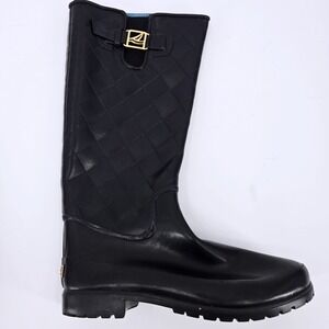 Sperry Top-Sider Pelican III Quilted Black Tall Rain Boots Women's Size 10